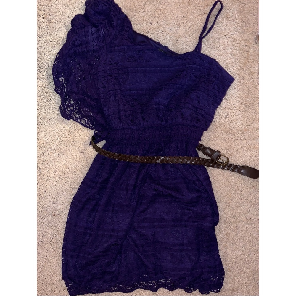 Lace Purple Dress w/belt